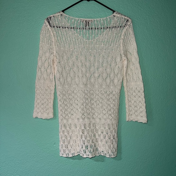 Tommy Bahama Cream Crochet Knit Tunic - Picture 2 of 5